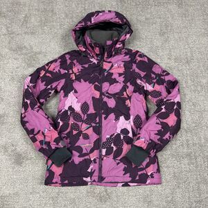 Turbine Ski Snowboard Jacket Womens Small Pink Purple Floral Coat Hooded
